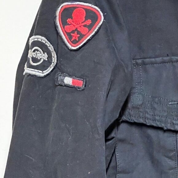 Hard Rock Cafe Authentic Black Zippered And Snaps 100% Cotton Jacket Mens S - Picture 5 of 6